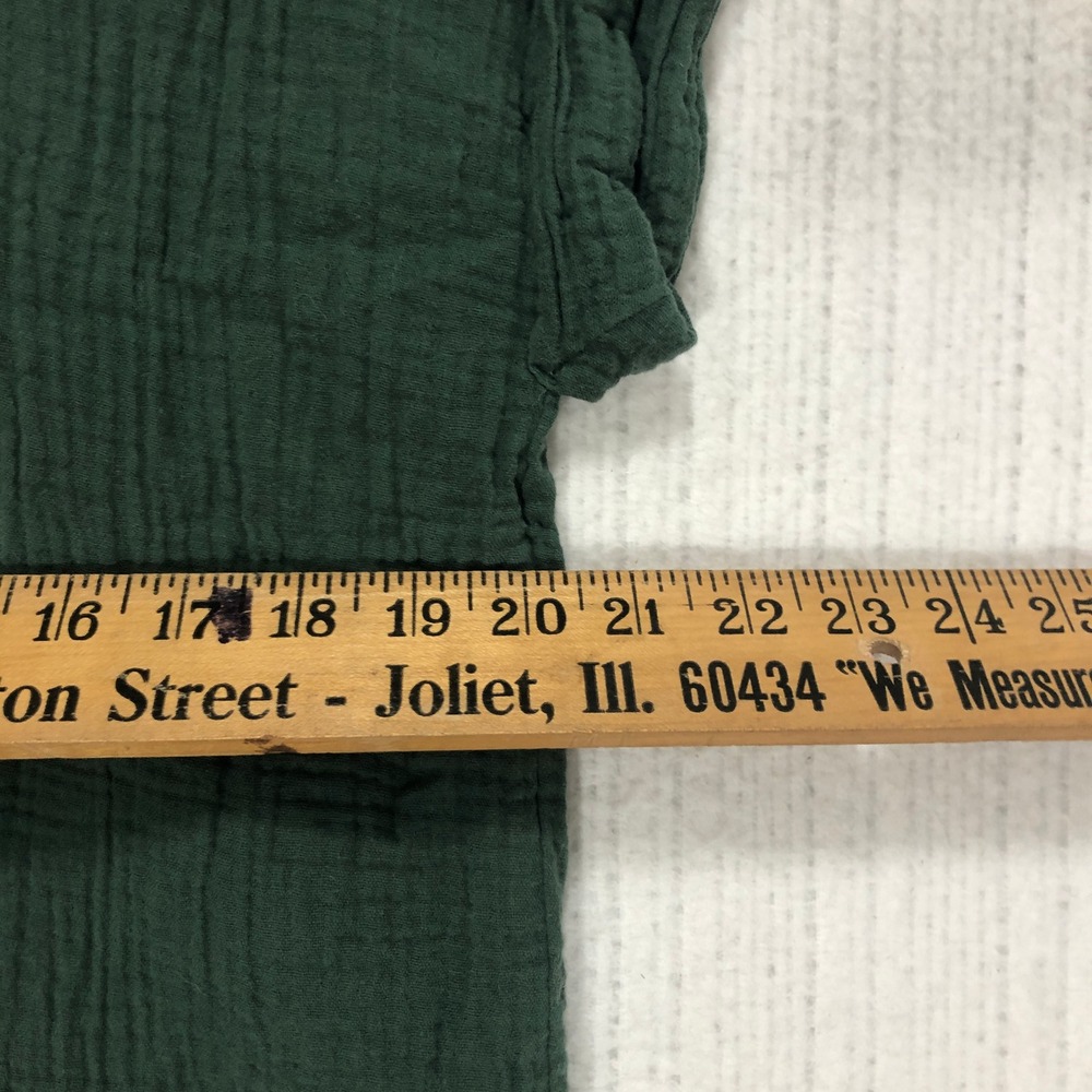 Jessica Simpson Womens Forest Green Cotton Gauze Short Sleeve Button Down M - Picture 8 of 8